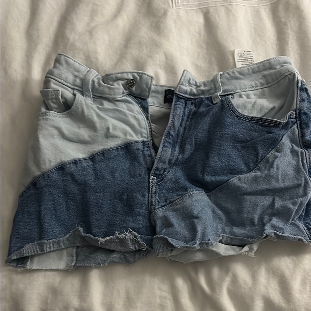 Patchwork Denim Shorts